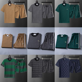 New Casablanca x Balenciaga Short-Sleeve & Shorts Cotton Set-6347  